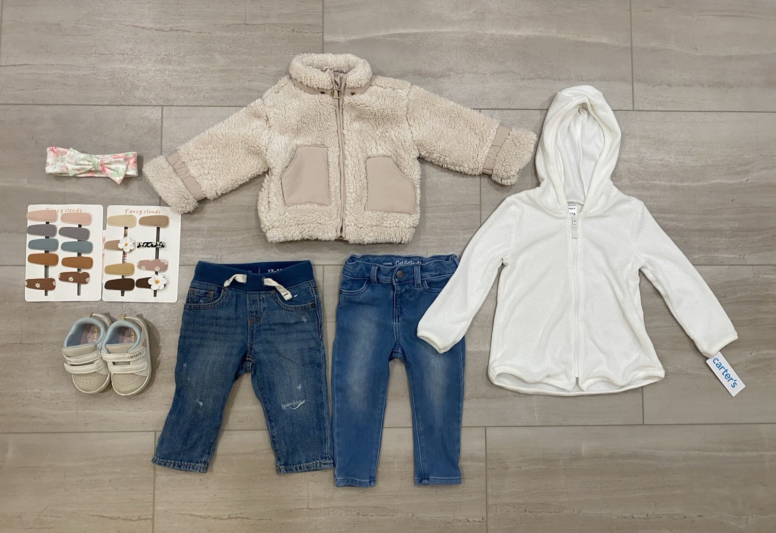 Baby Girl Clothes Lot Jacket Jeans Shoes Bundle 12-18M Mixed Brands