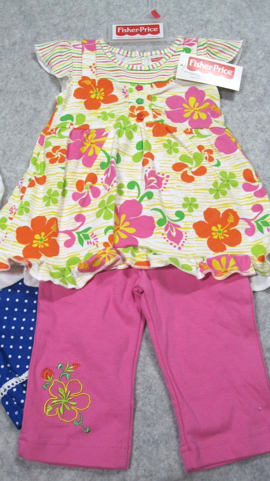 Fisher Price Baby Girl 12 Months Lot of 2 Outfits New Retro Spring Easter Casual