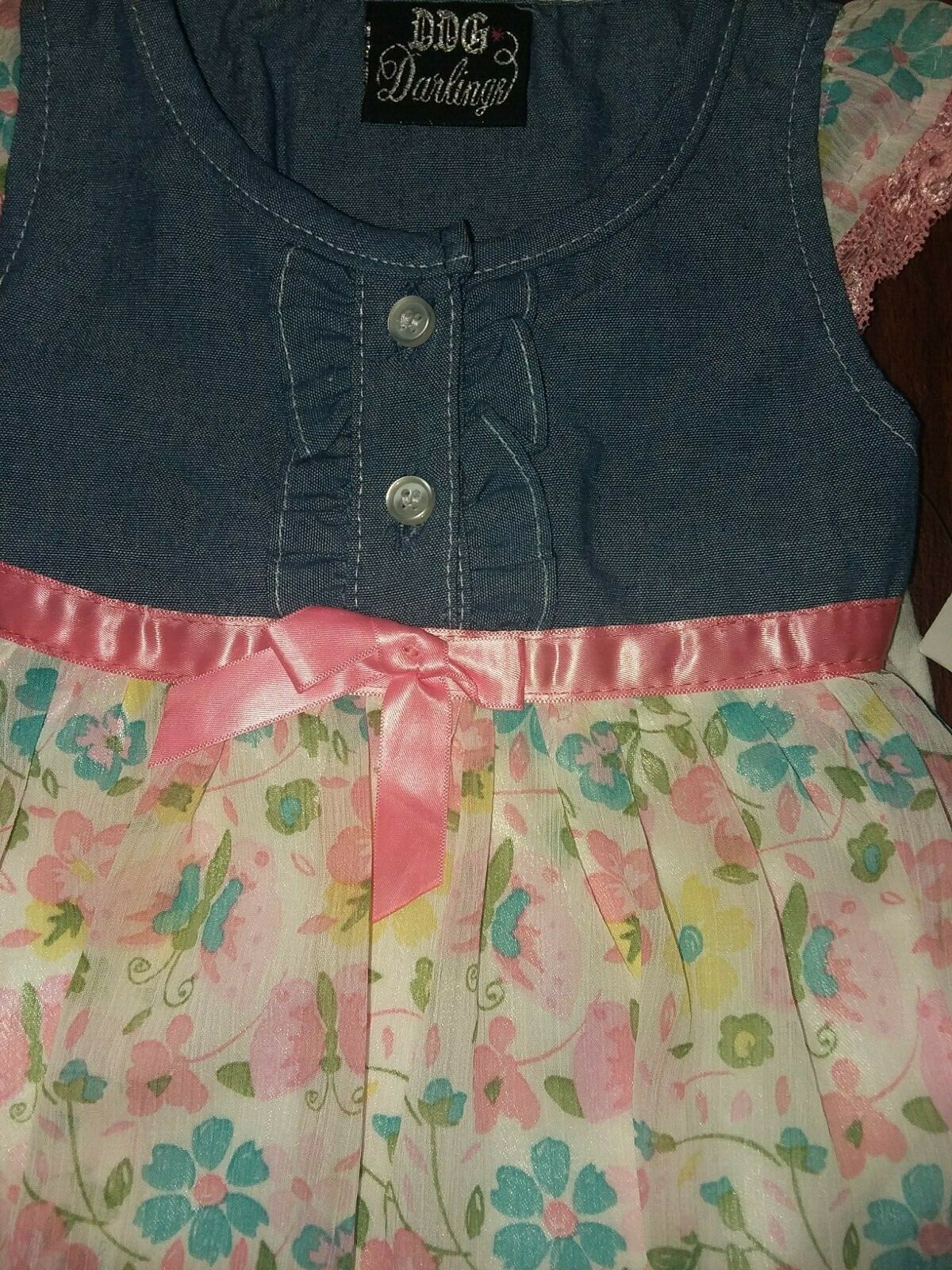 DDG Darlings Infant Toddler Girls Two Piece dress shirt leggings 12 month
