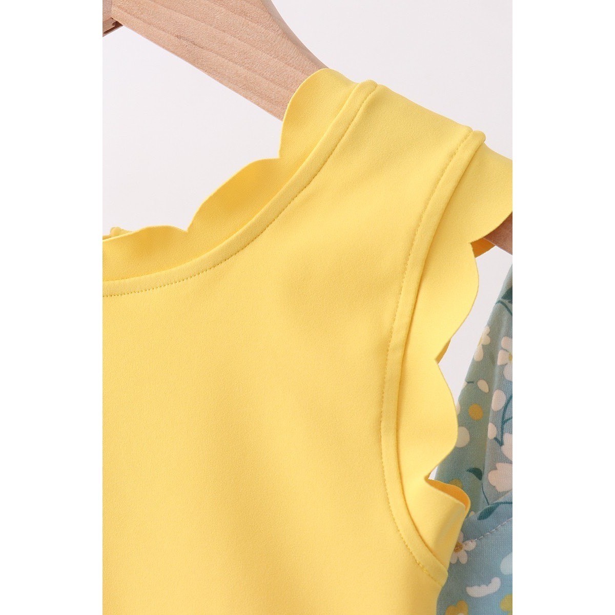 Abby & Evie Girls Yellow Scalloped Top and Blue Floral Skort Set 3T NWT