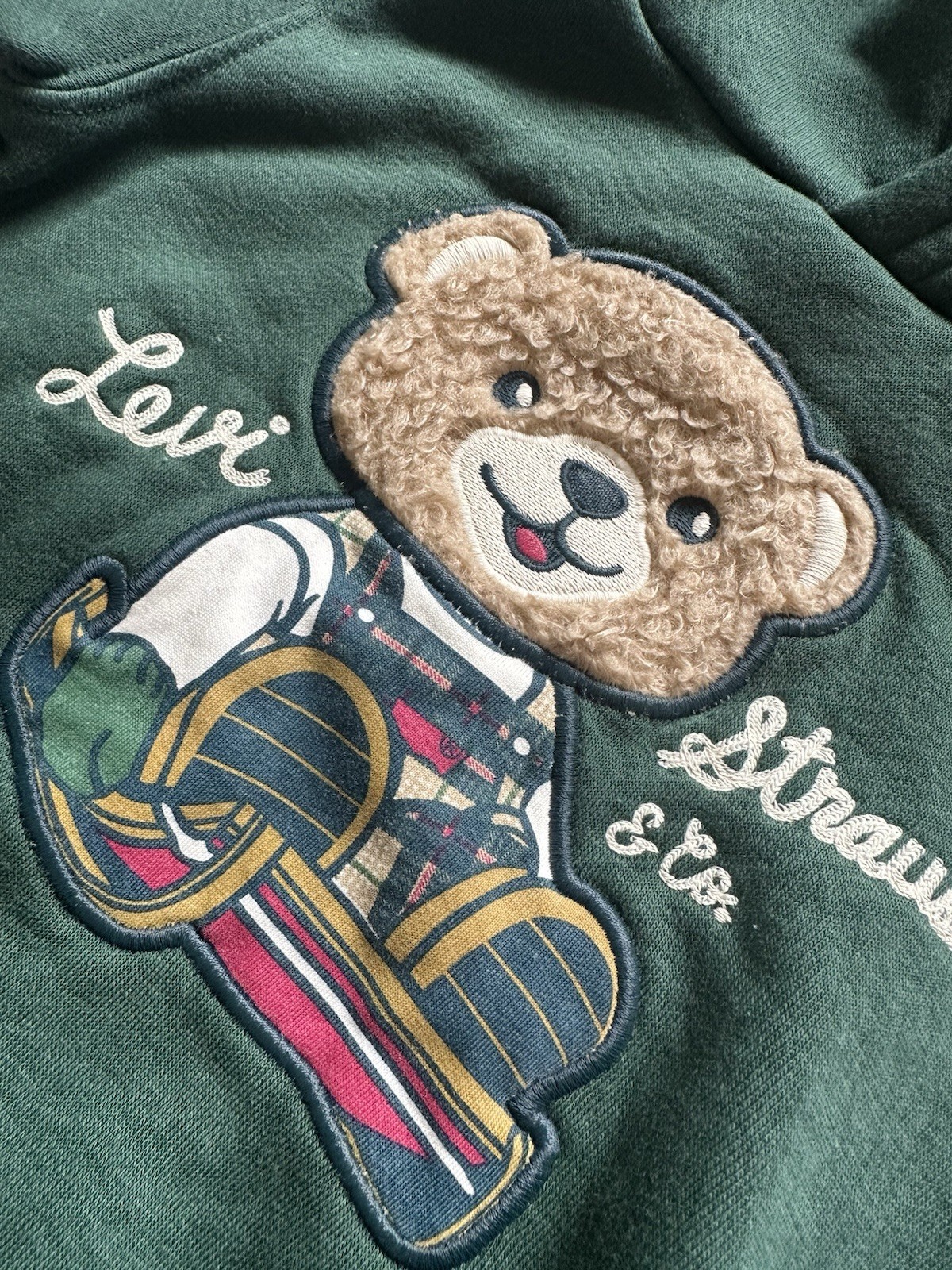 Levi’s Green 2pc Fleece Hoodie & Jogger Pants Set Bear 24M Logo