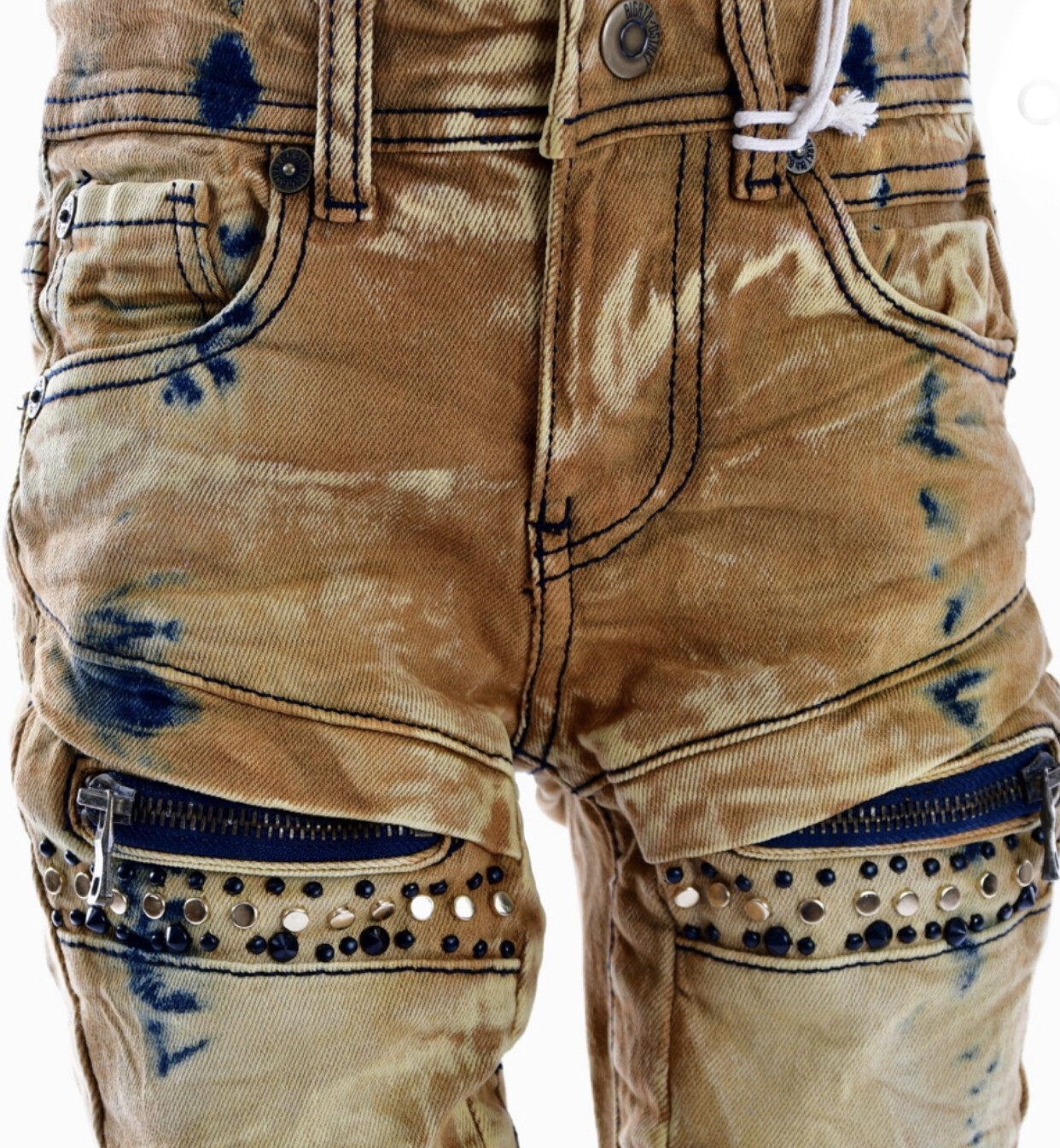 Toddler’s 8IGHTH DSTRKT tie dyed jeans with studs-timber