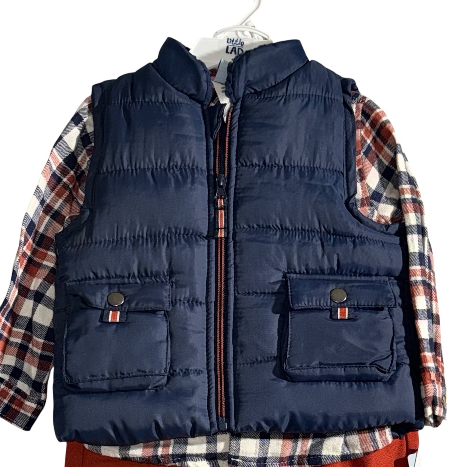 Baby Boy Little Lad 3-pc. Red Bomber Vest, Shirt & Pants Set SZ/24 M