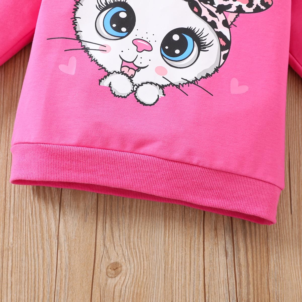 Girls Clothing Set Kitten Cat Long Sleeve Top Leopard Paw Prints Leggings Fal…