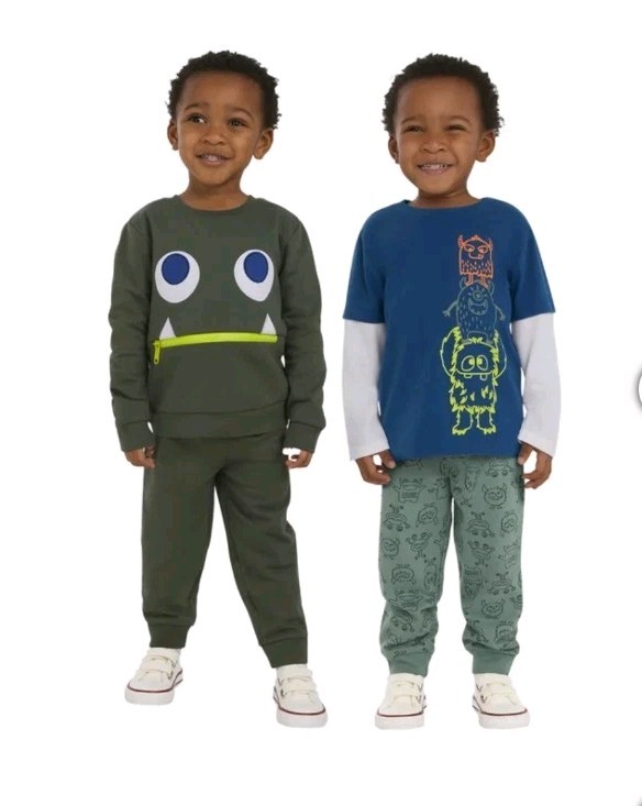 Koala Kids New Boys Kids’ 4-piece Set Sweater Top Pants Monster Jogger Tee Long