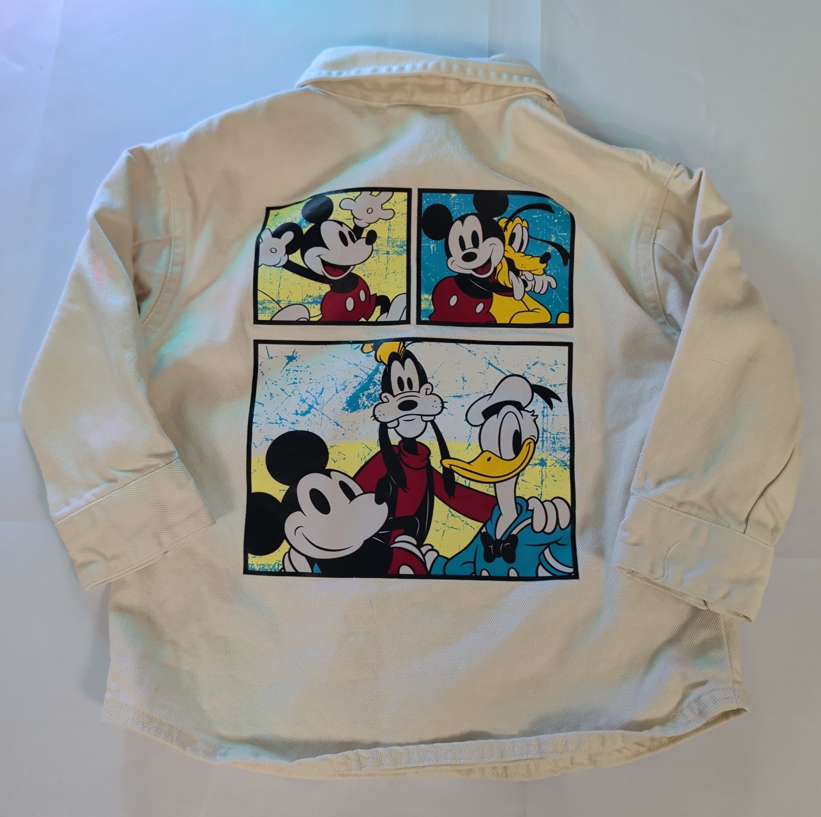 Disney Mickey & Friends Best Pals Beige Denim Jacket/Shirt Children’s 2T EUC!
