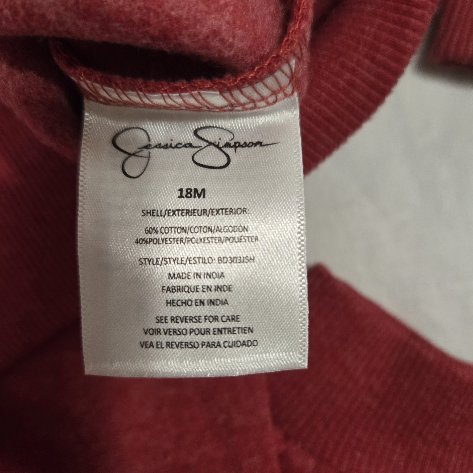 Jessica Simpson Two-Piece Sweat Suit Outfit Red Merry Baby Girl 18MO NWT