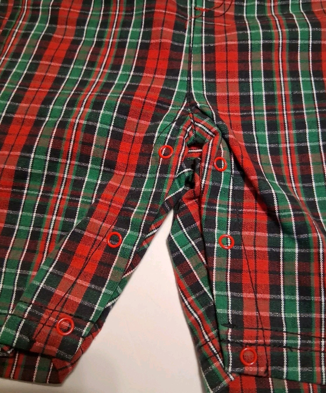 Little Wonders Overall Christmas Outfit NWT Plaid w/Drummer Bear Infant 0-3 M