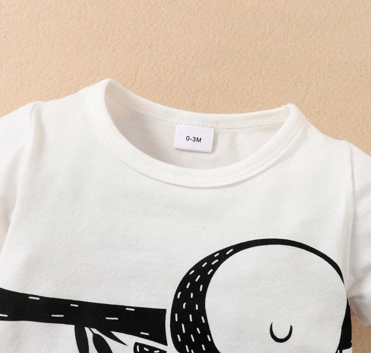 Newborn Baby Boy Romper Animal Panda Bear Short Sleeve Jumpsuit+Hat 2PCS Infant