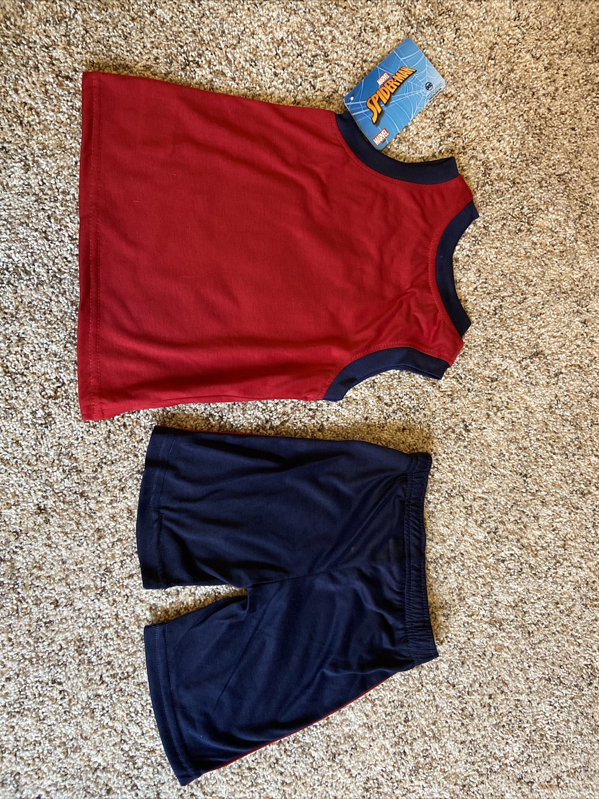 New NWT Toddler Boys Marvel Spiderman Shorts Tank shirt set Outfit 2T Pajamas?