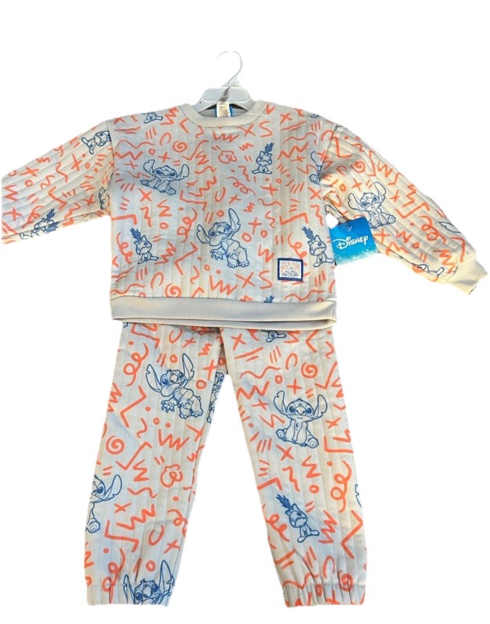 Disney Baby Stitch And Angel 2 Piece Blue PJ Or Top & Pants Set Size 18 mos.