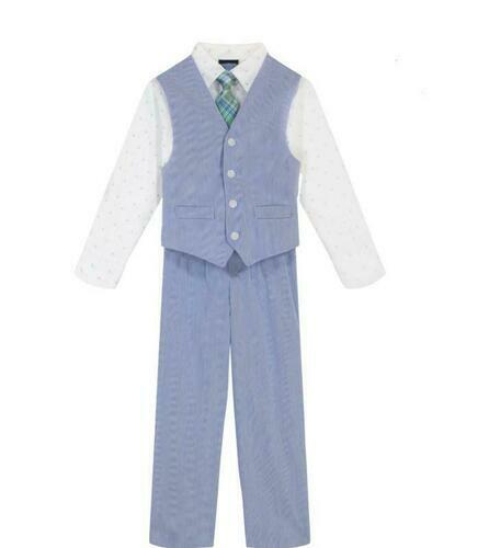 Nautica Toddler and Little Boys Pin Cord Machine Washable Vest Set – Bright Blue