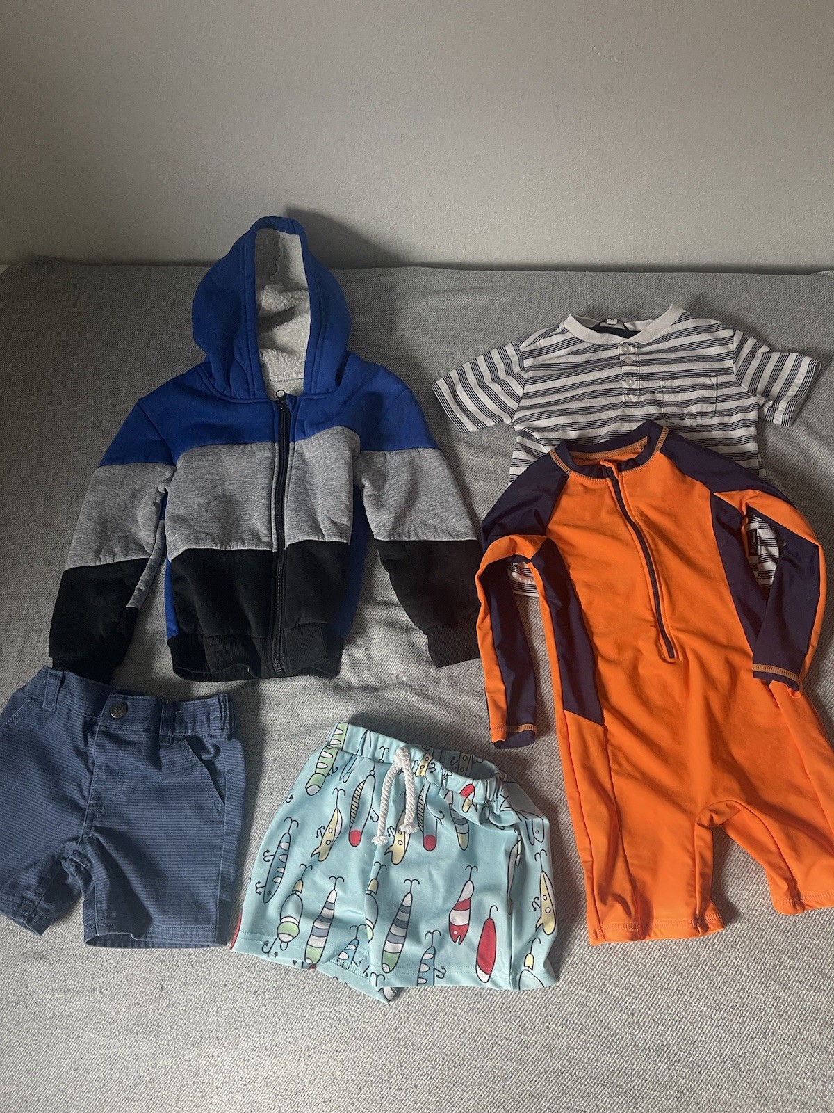 Toddler Boy 12 Months 2T Zipper Jacket Shorts Shirt Swimsuit Sherman Timberland