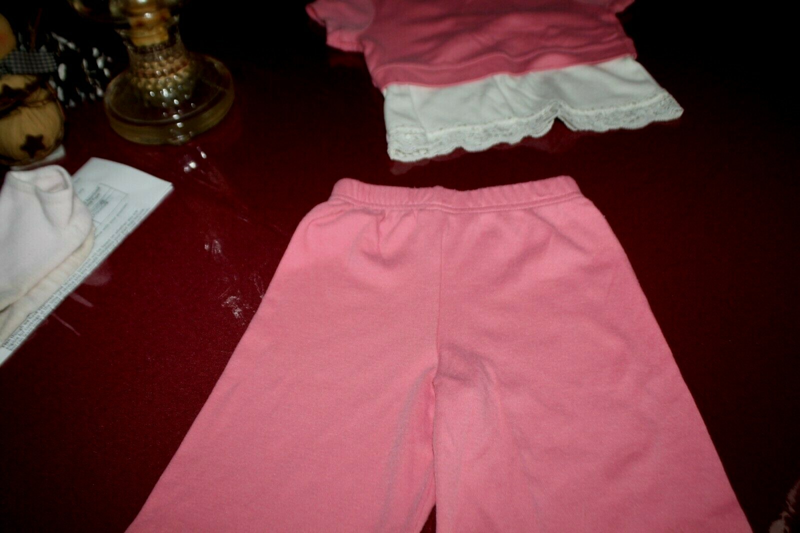 Pink 2pc Girls Clothes 24M Summer Cotton/Poly Blend Outfit Top+Short Pants