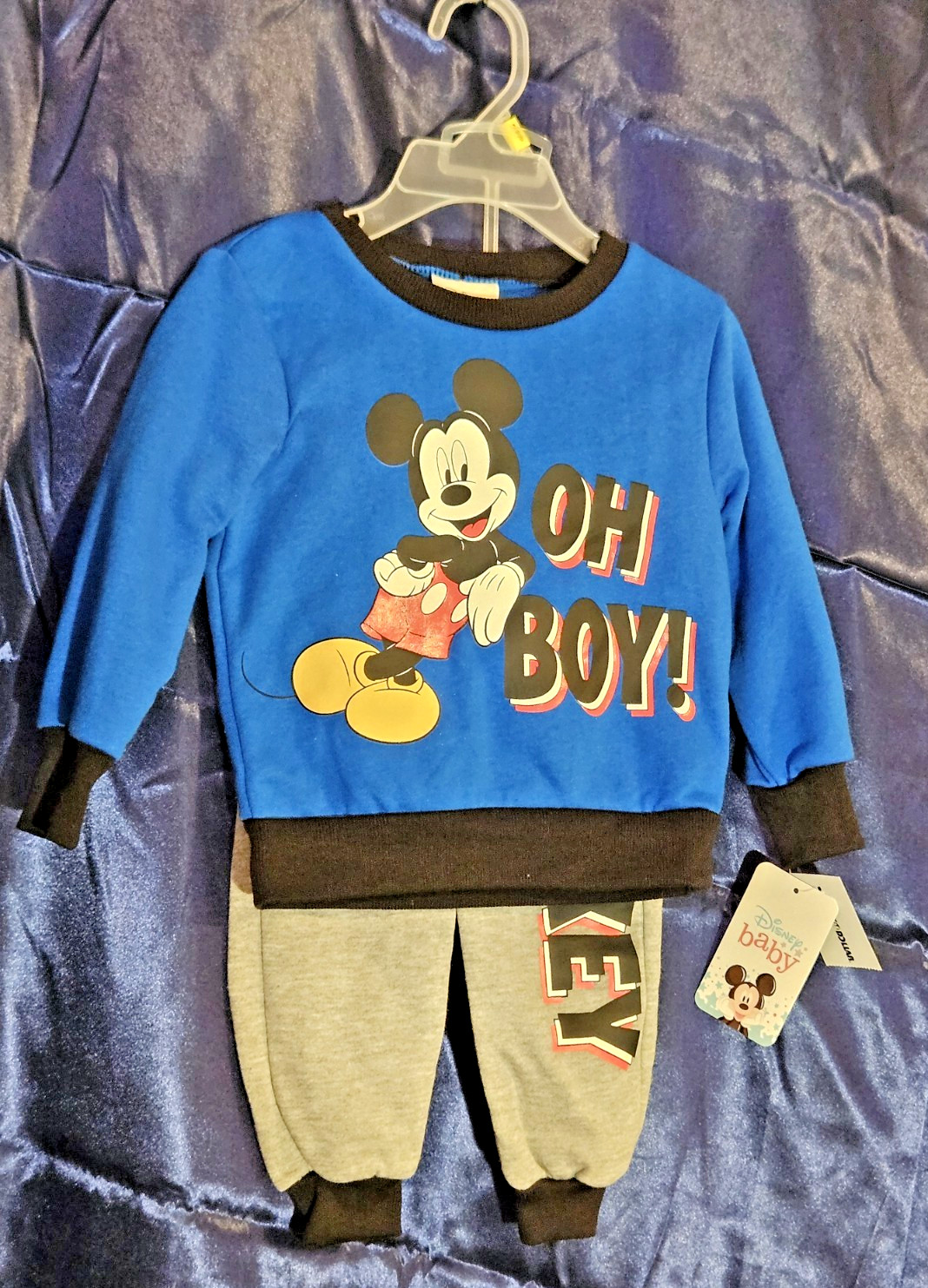 OH BOY Mickey Mouse Size 18 Month 2 pc Fleece Jogger Sweat Suit NEW W/ TAGS!