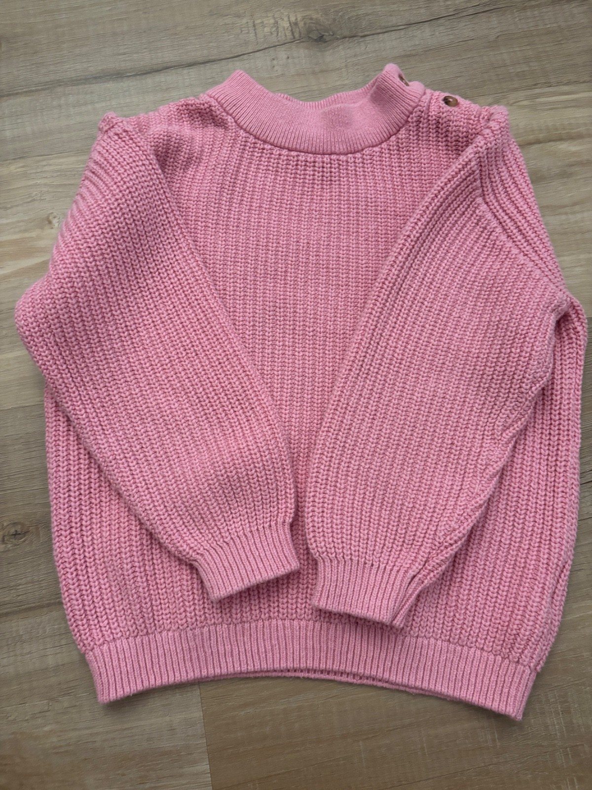 H&M 2 Piece Knit Set Pink 4T Kids Toddler Ribbed Sweater Drawstring Jogger Pants