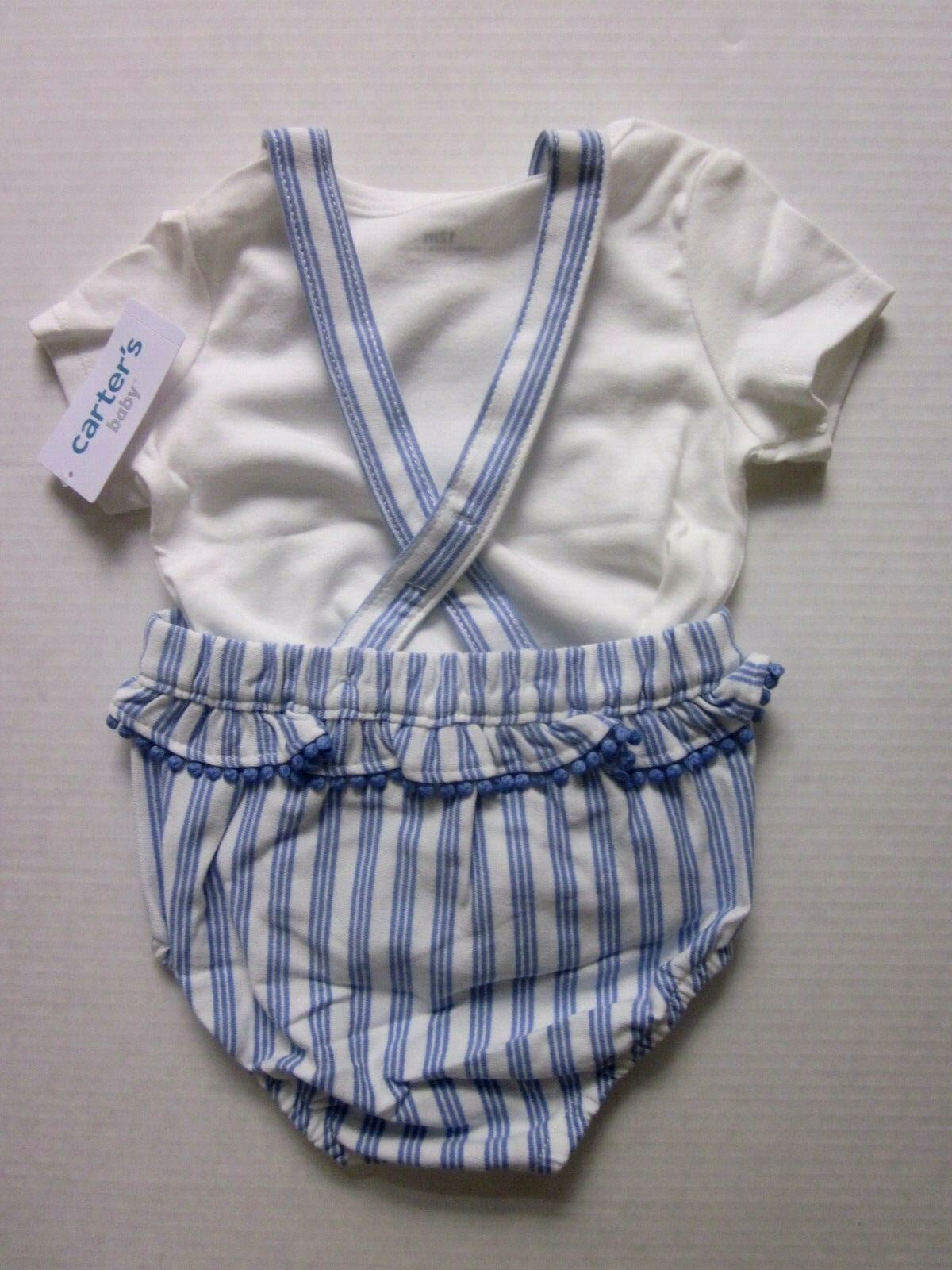 New $28.00 CARTER’S Baby Girls 2-piece Embroidered Romper Set – Size: 12 Months