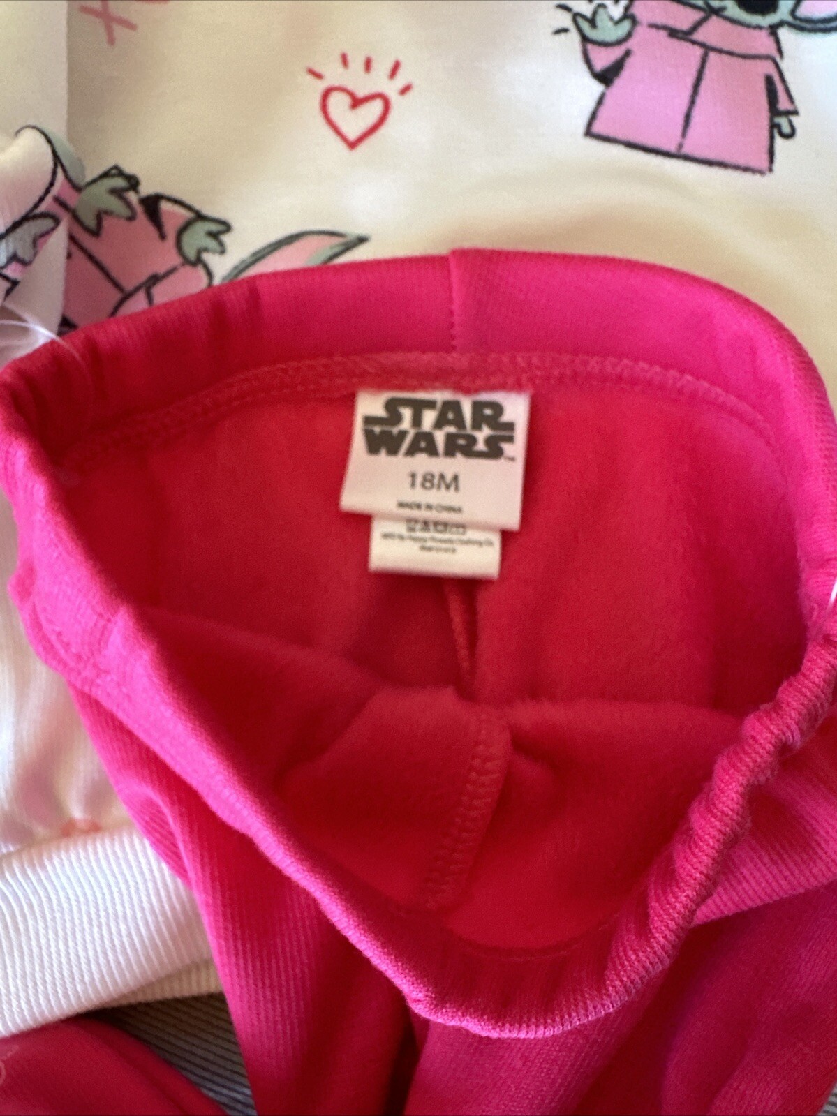 NWT Disney Baby Yoda Sz 18 MO Girls Shirt Pants Set Star Wars Mandalorian Xmas