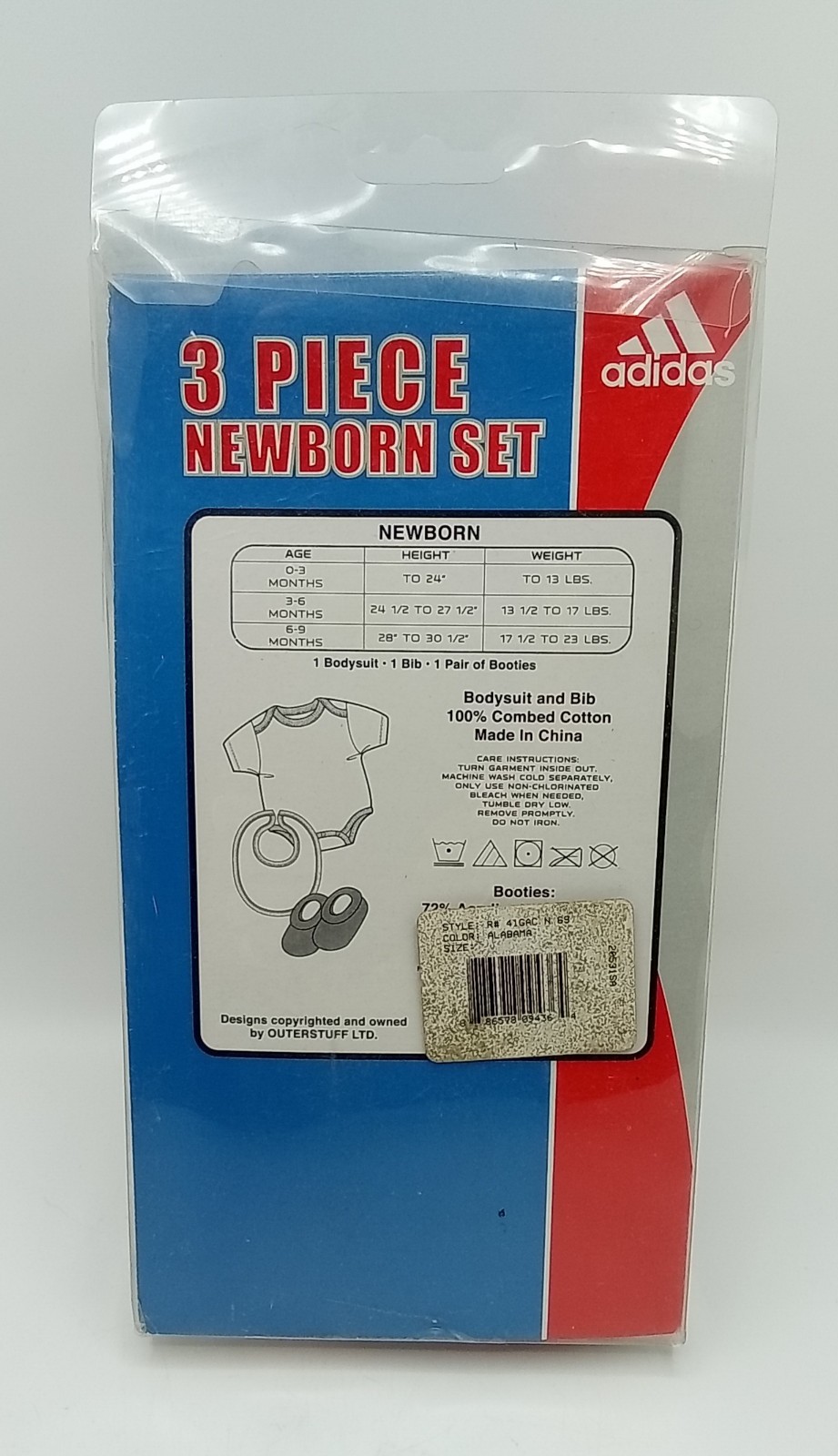 Alabama Crimson Tide NCAA Adidas 3 Piece Newborn Set 6-9 Months