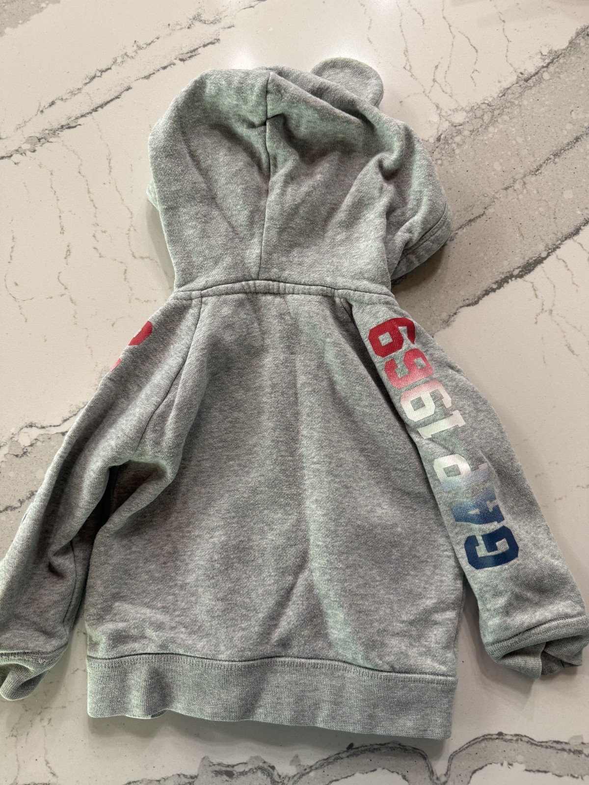 babyGap Disney Mickey Mouse Hoodie Jacket Boys 18M Gray Zip Up Ears GAP Logo