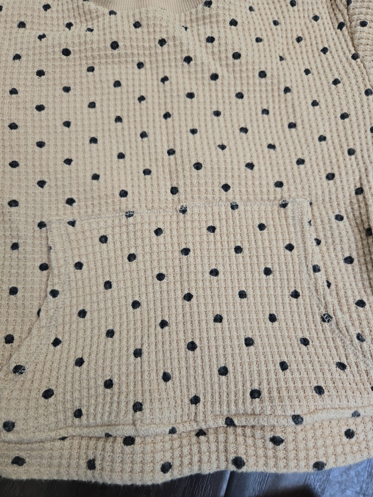 Girl’s Zara Beige with Black Polka Dots 2 Piece Thermal Pants Set Size 3 – 4…