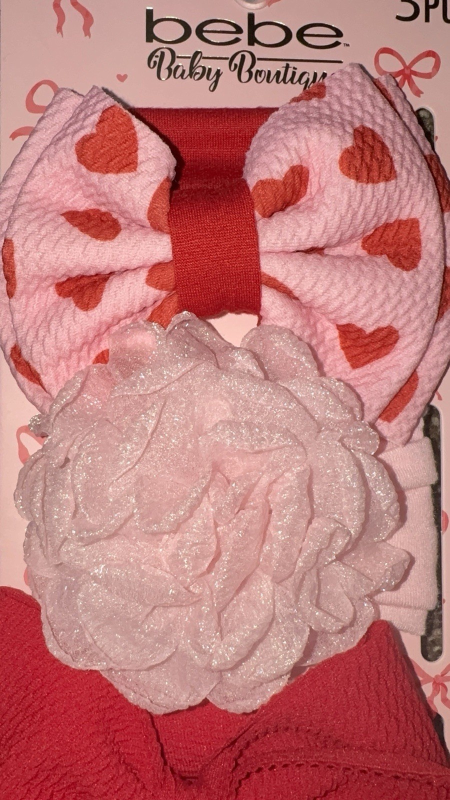 Headbands for Baby Under 3 Years Heart Love Valentine Theme Set of 3 New