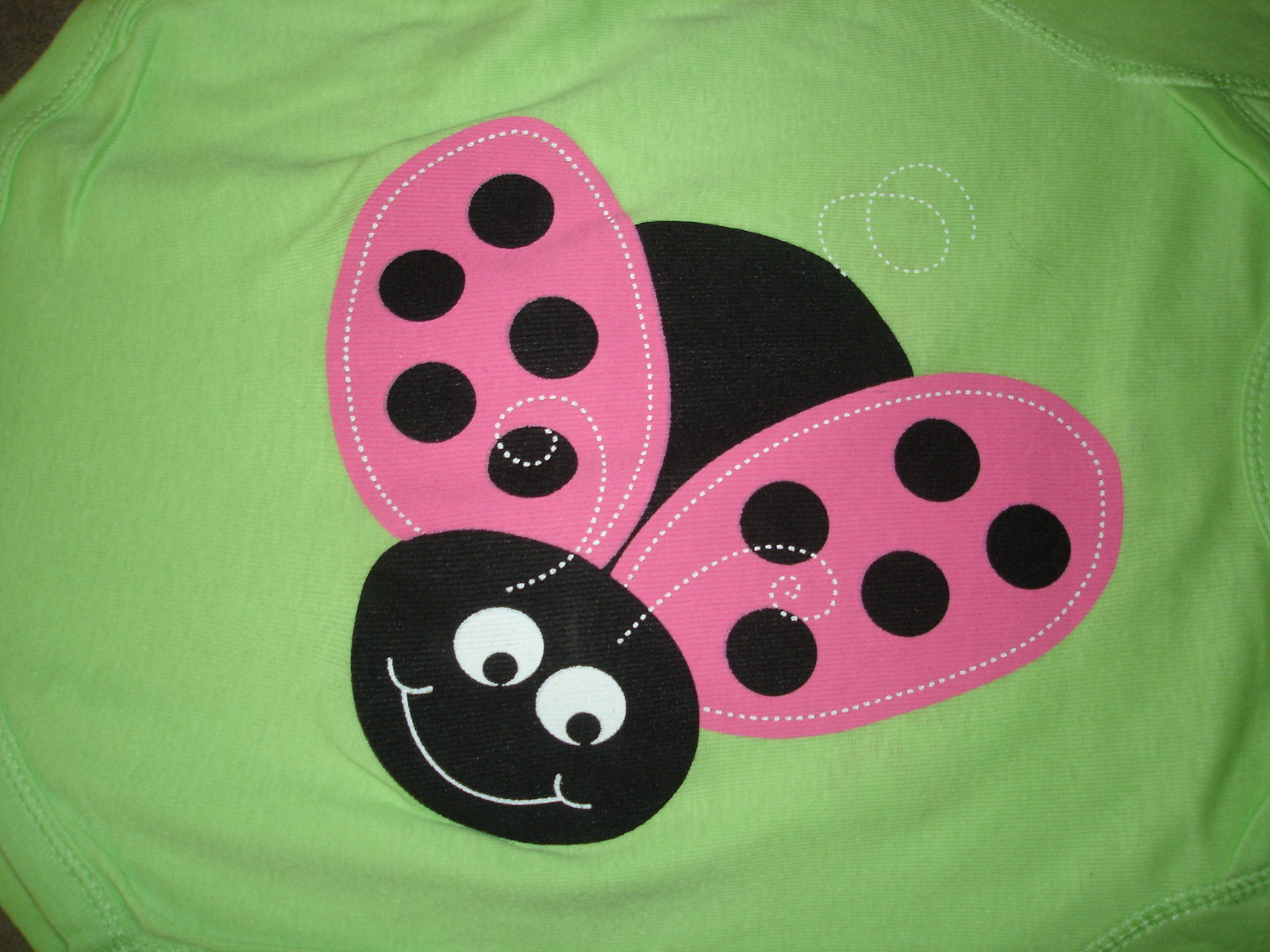 RESORT WEAR LIME LADY BUG CREEPER WITH SNUG AS A BUG 6 MONTH