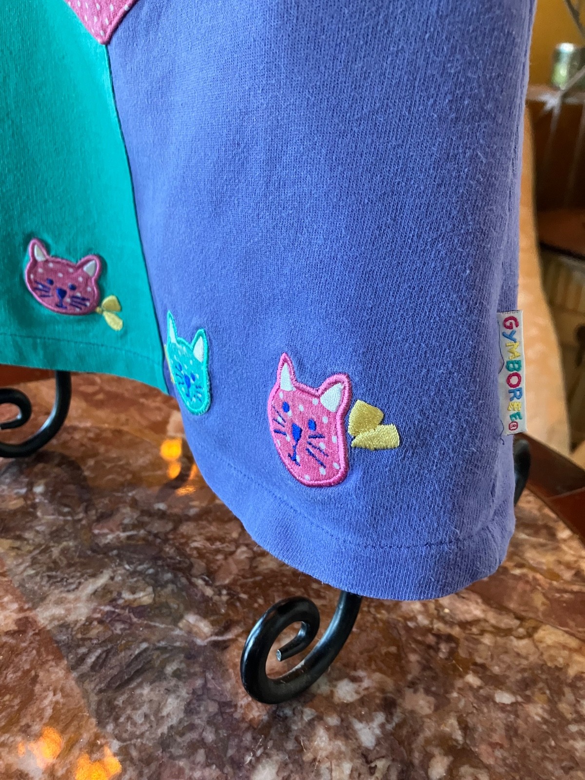 Vtg Gymboree 1996 Cat and Mouse overall jumper pinnie dress 6-12 infant