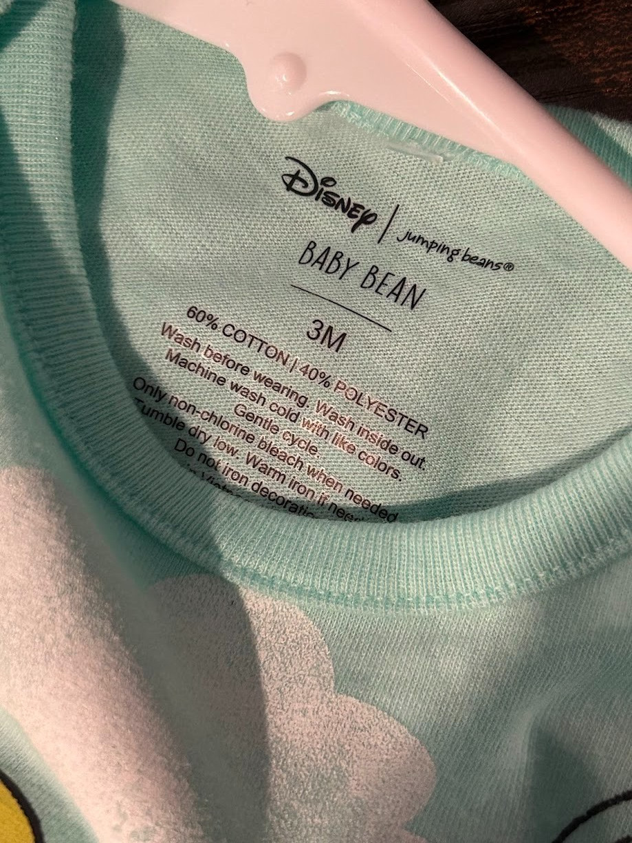 Dumbo Graphic Print Disney Baby Outfit Set One Piece Pant Hat Infant Sz 3 Mo