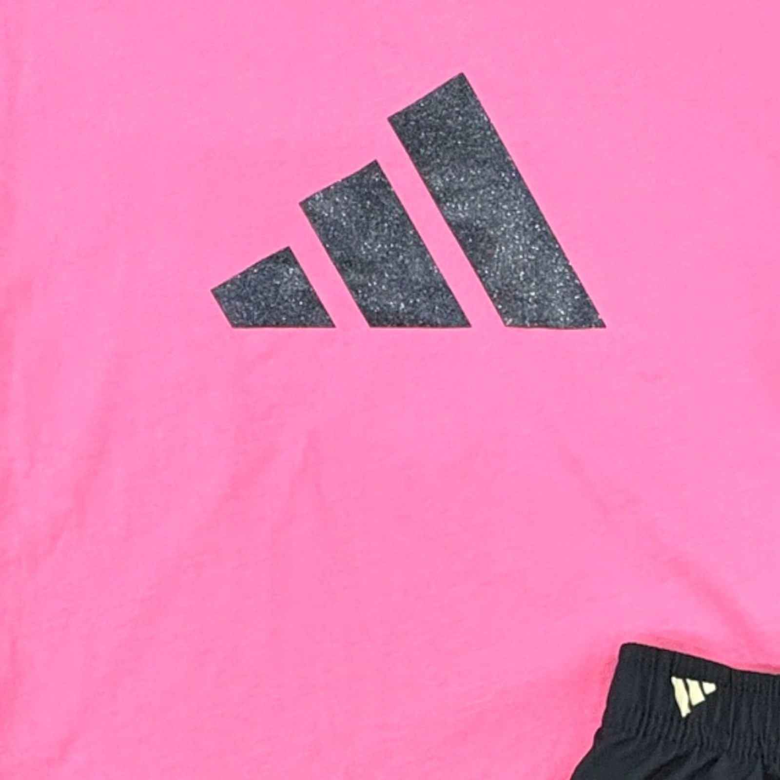 Adidas Toddler Girls Pink Shirt & Black Shorts Outfit 2PC Athletic Set