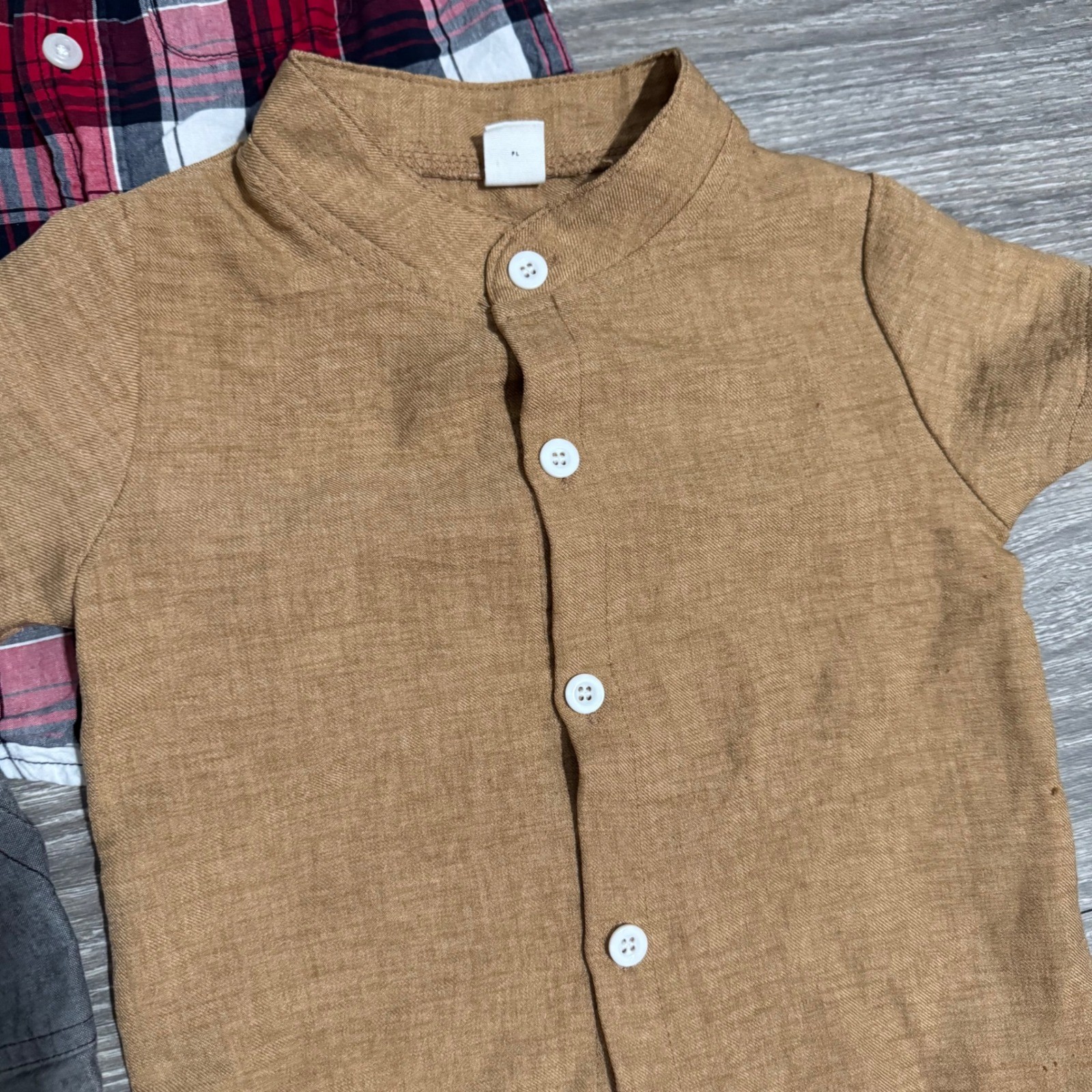Toddler Boy 4pc Bundle 2T 2-3Y Plaid Button Down Shirts & Shorts Mixed Brands