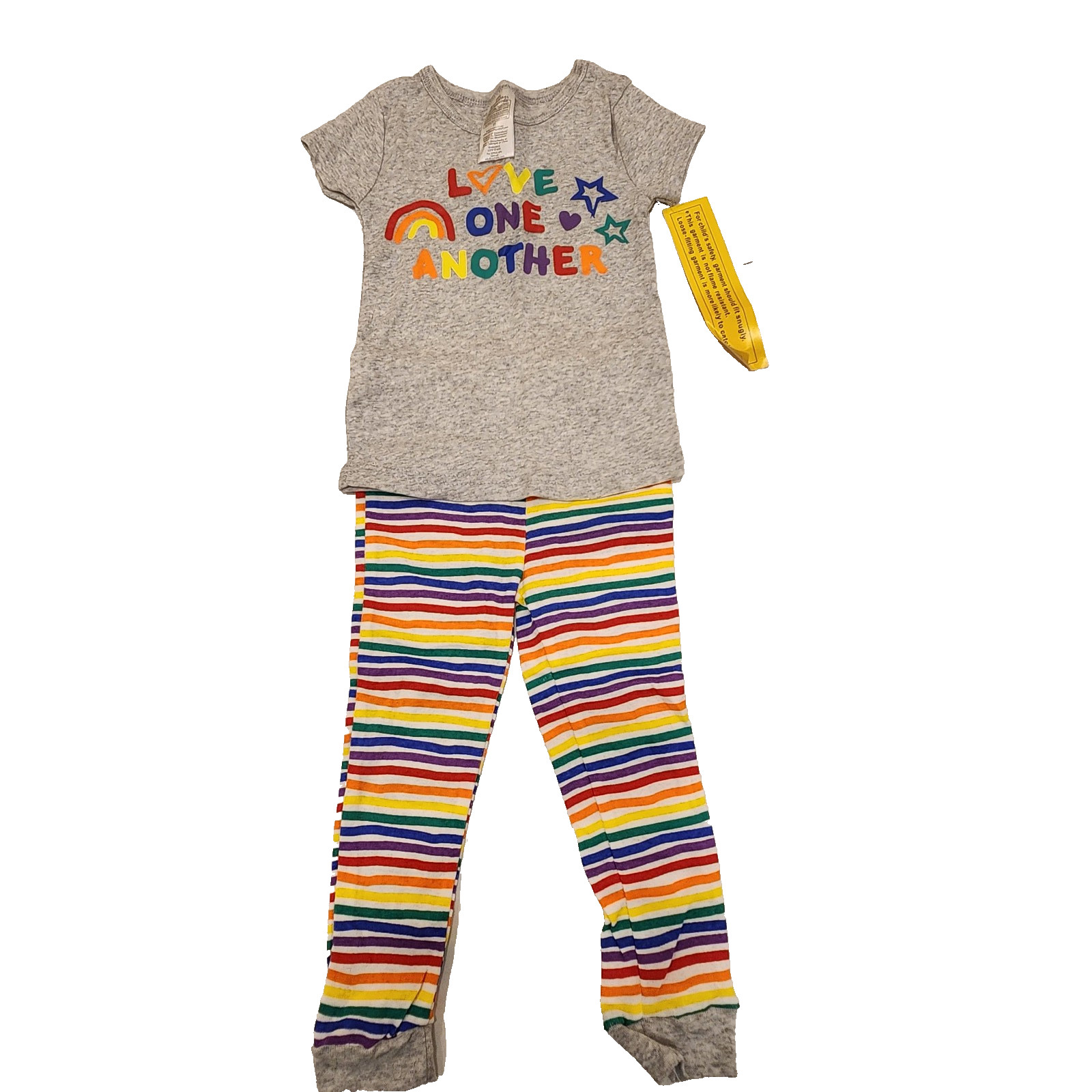 Nwt. Little Beginnings 2 Pc set Size 3T Love One Another Rainbow Stretch Pants