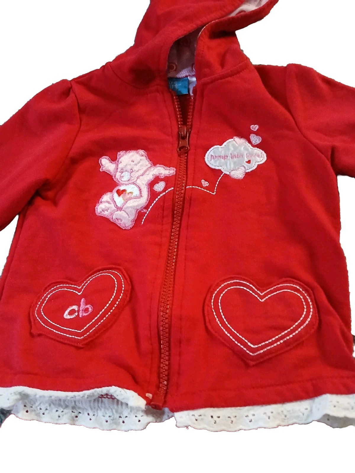 Vintage Y2k Carebear Outfit Zip Hoodie & Pants 24 M Red