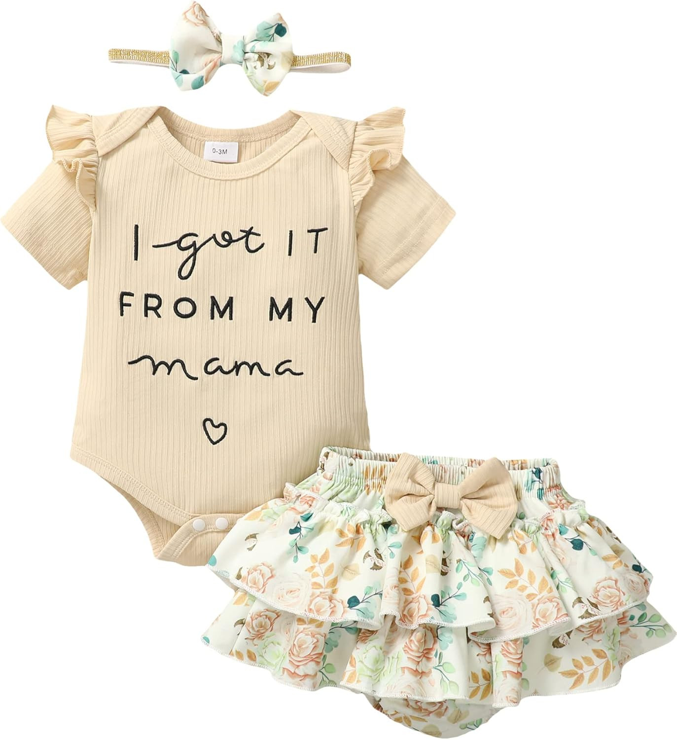 Newborn Infant Baby Girl Clothes Romper Shorts Set Floral Summer Outfits Cute Ba