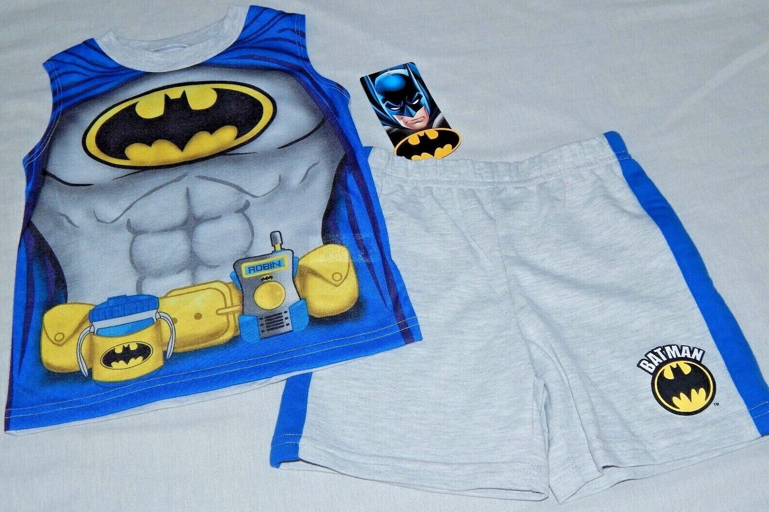Batman Boys Size 24 Months 2pc Outfit NEW Tank Top T-Shirt Shorts Justice League
