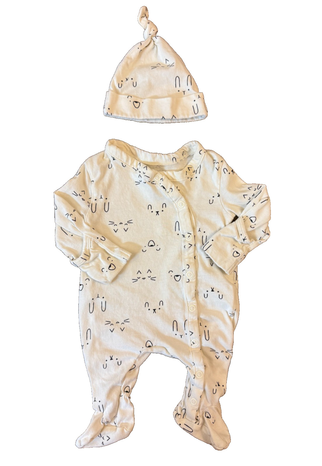 Mighty Goods Baby Outfit Girl Preemie Clothes Hat Cat Bunny Face Footed Set Lot