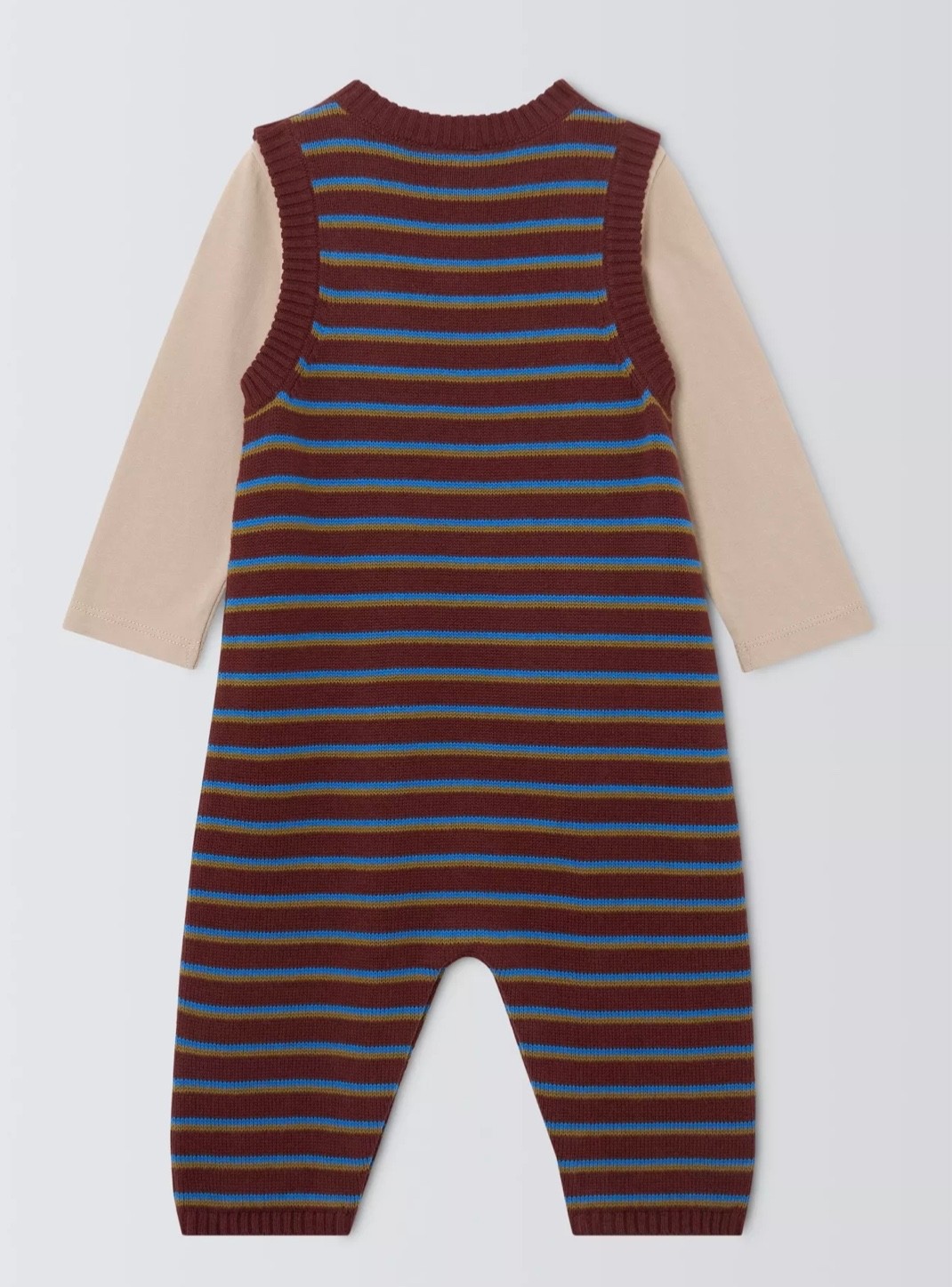 John Lewis Baby Brown Stripe Bear Knitted 2 Piece Outfit In Various Sizes *BNWT*