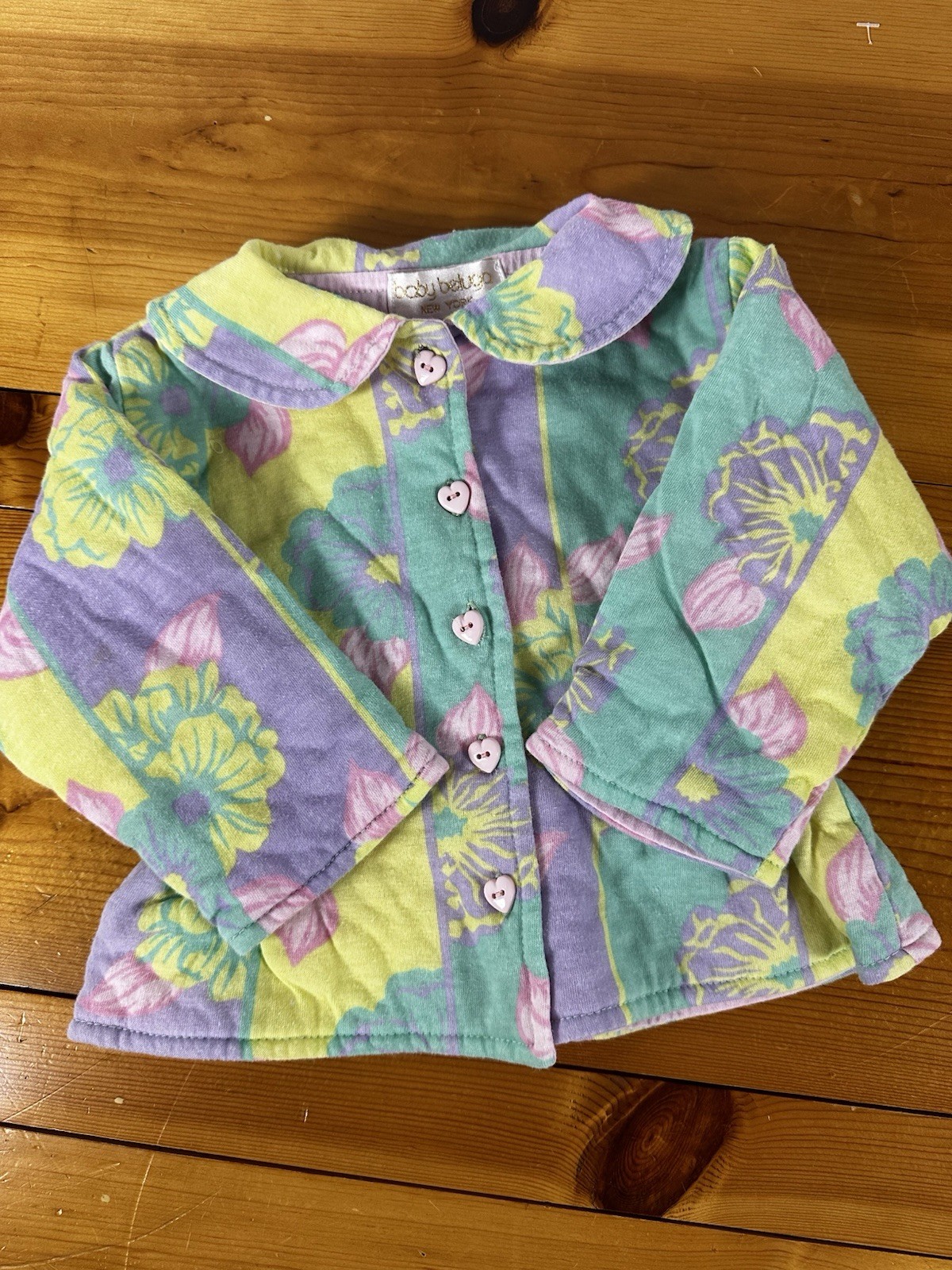 Vintage Baby Beluga Soft 2-PC Floral Jacket & Pants Pink Pastels Girl’s 18 mos
