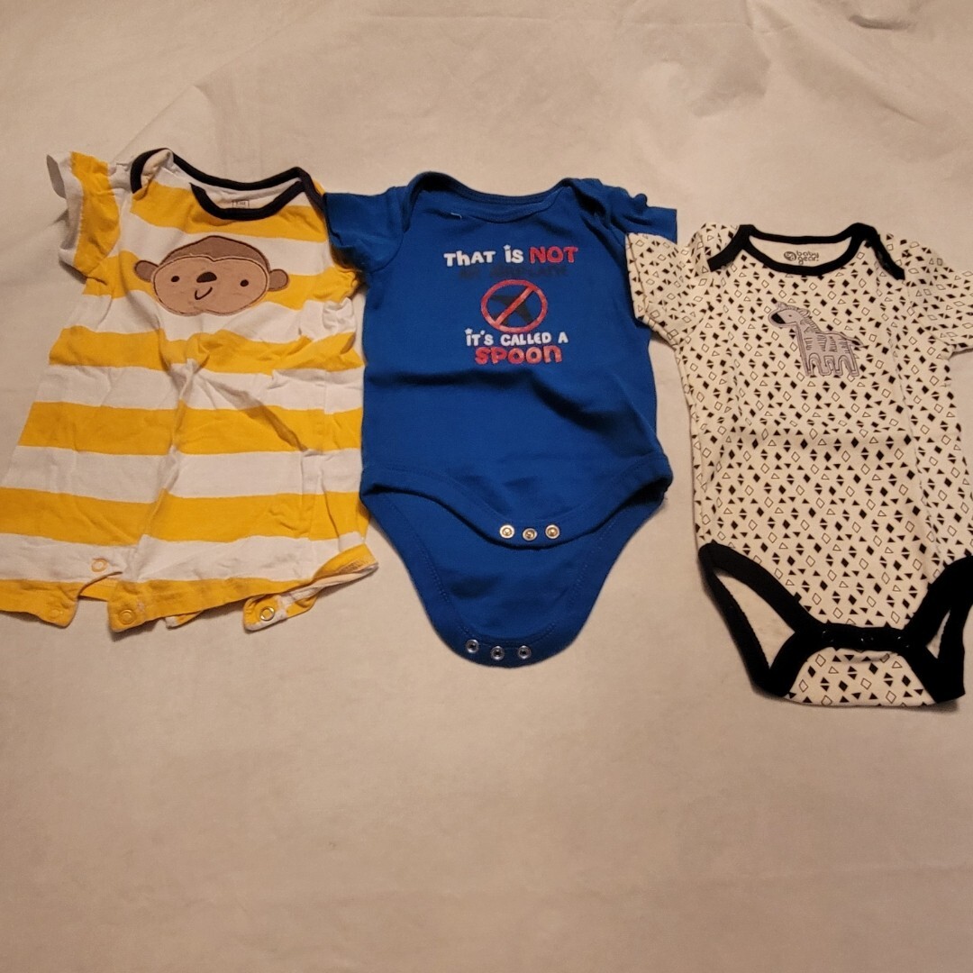 3 Baby Boy 6-9 Months Romper 1 Piece Lot Carter’s, Baby Gear And Garanimals