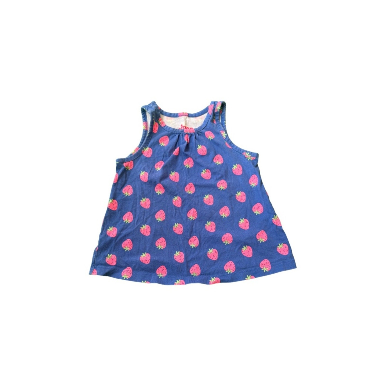 🍓 Carter’s Kids Soft Jegging Shorts Circo Strawberry Print Blue Tank Top 2T