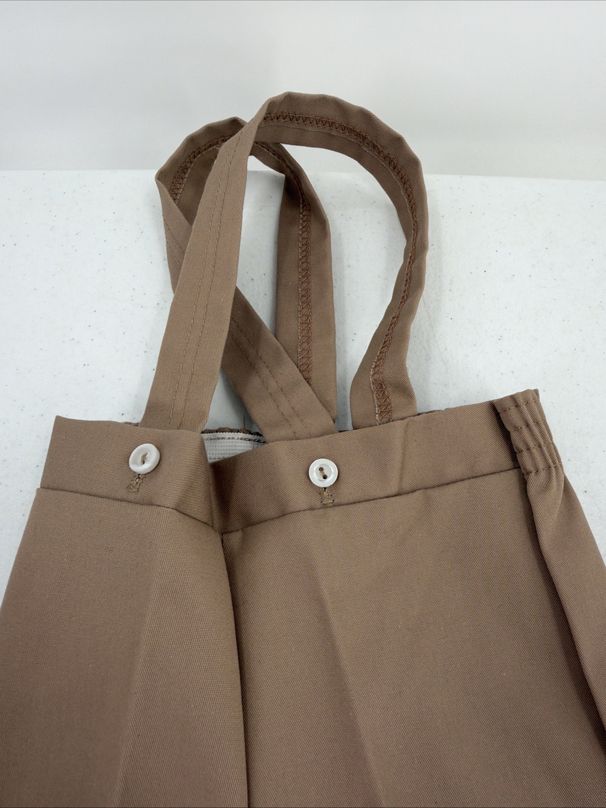 Vtg Charming Original Boys 18 Month Brown Suspender Pant Shirt Seersucker Jacket