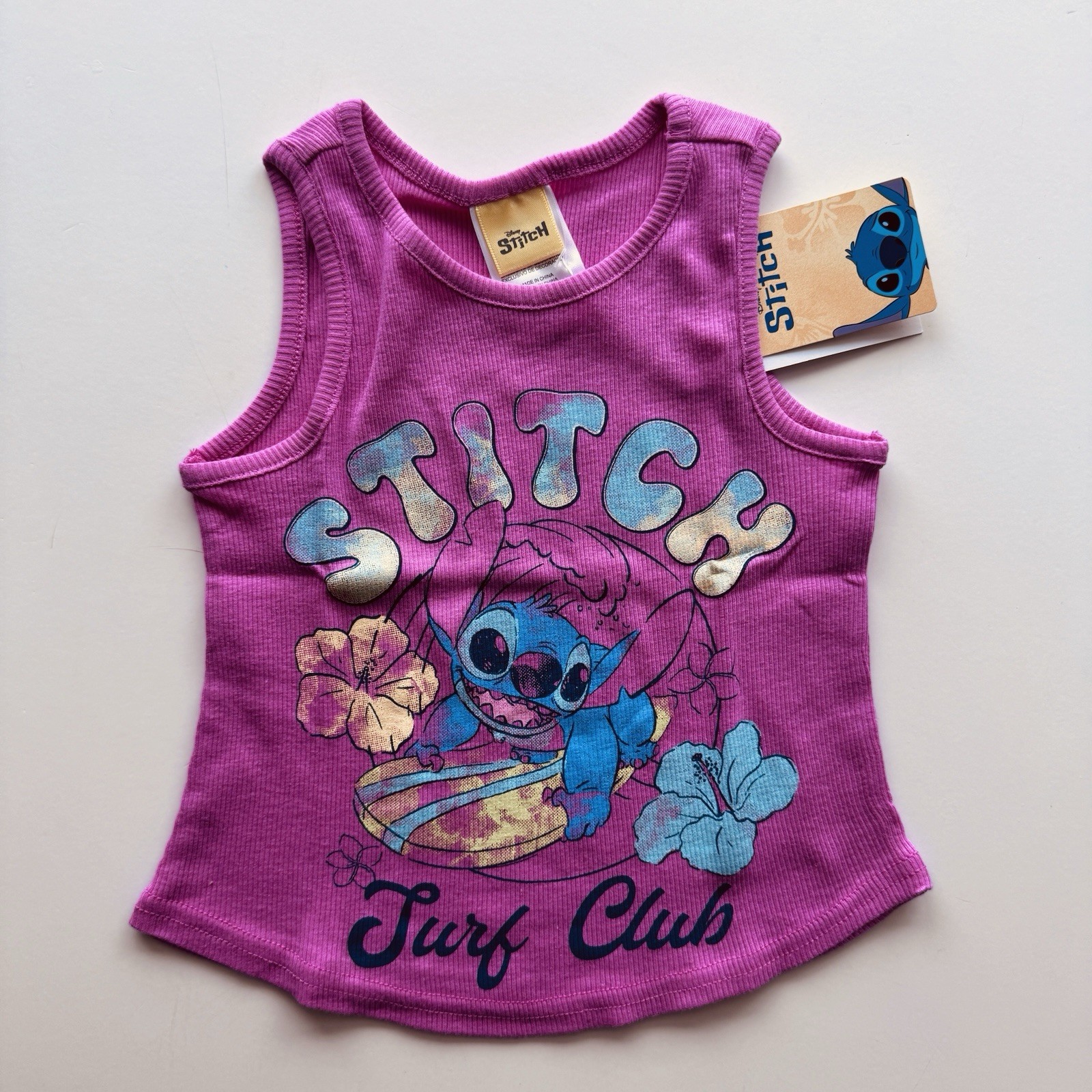 Disney Stitch Toddler Girls 2-Piece Shorts Outfit Pink/Denim Size 2T NWT NEW