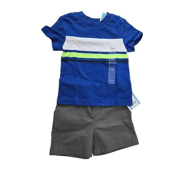 Circo Baby Boy Blue Short Sleeve Tee Gray Shorts Set 12Mo NEW Summer Casual