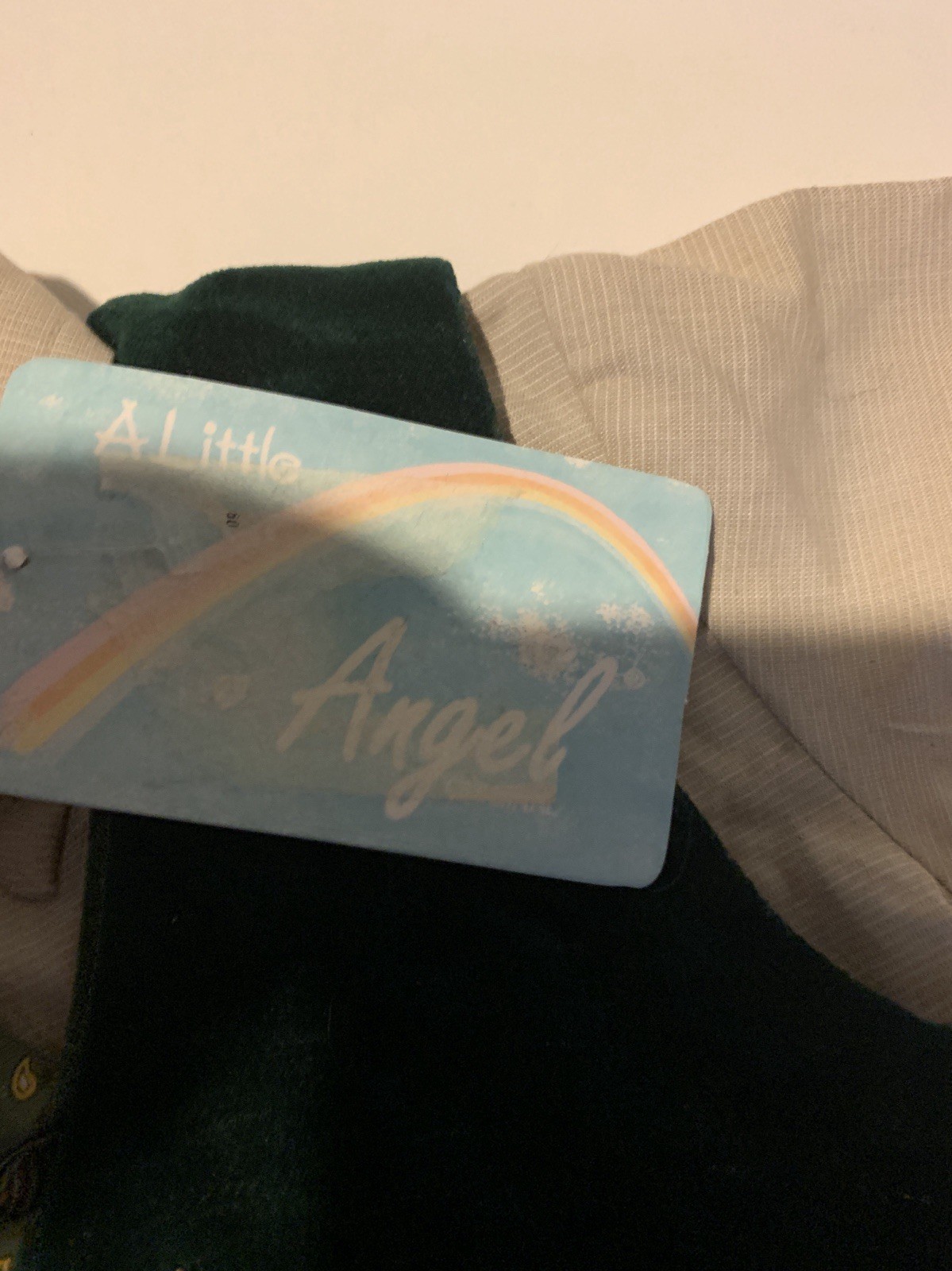 A Little Angel 3 pc set Shirt, tie, vest Green and beige 6-9 monhs Easter NWT