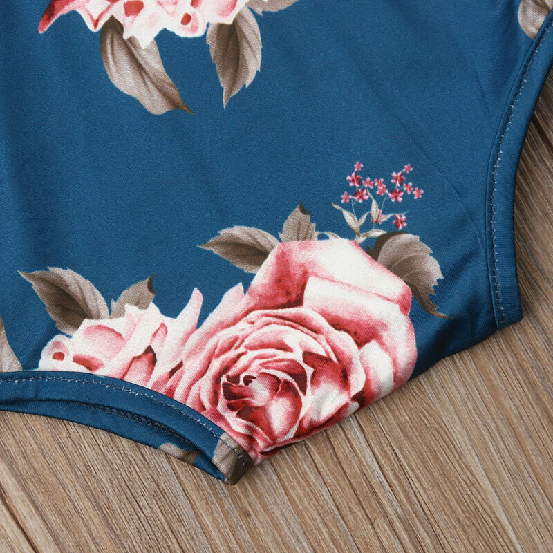 Newborn Baby Girl Clothes Floral Romper Jumpsuit + Leg Socks 2PCS Outfits Set