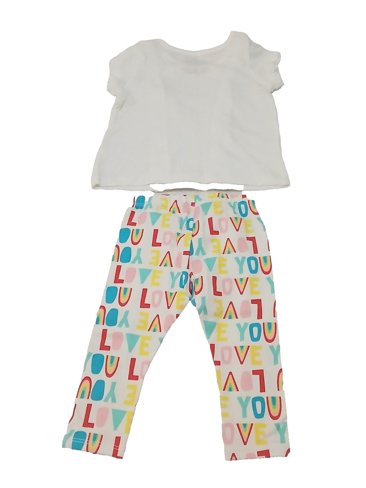 Okie Dokie Baby Girl 2pc Tee with Eyelet Lace Accents & Legging Set (6M) – NEW!!