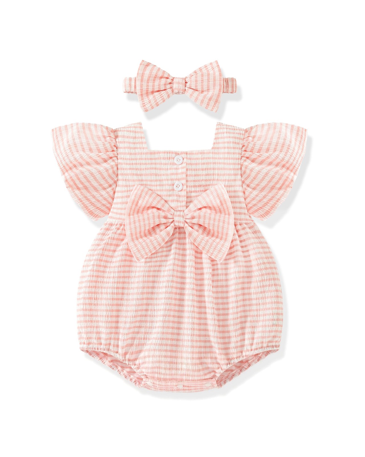 Vibebox Baby Girl Clothes 3-6 Months Spring Summer Short Months, Pink