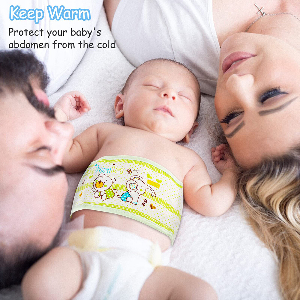 US 4Pc Baby Infant Umbilical Cord Belly Band Cartoon Cotton Soft Belly Protector