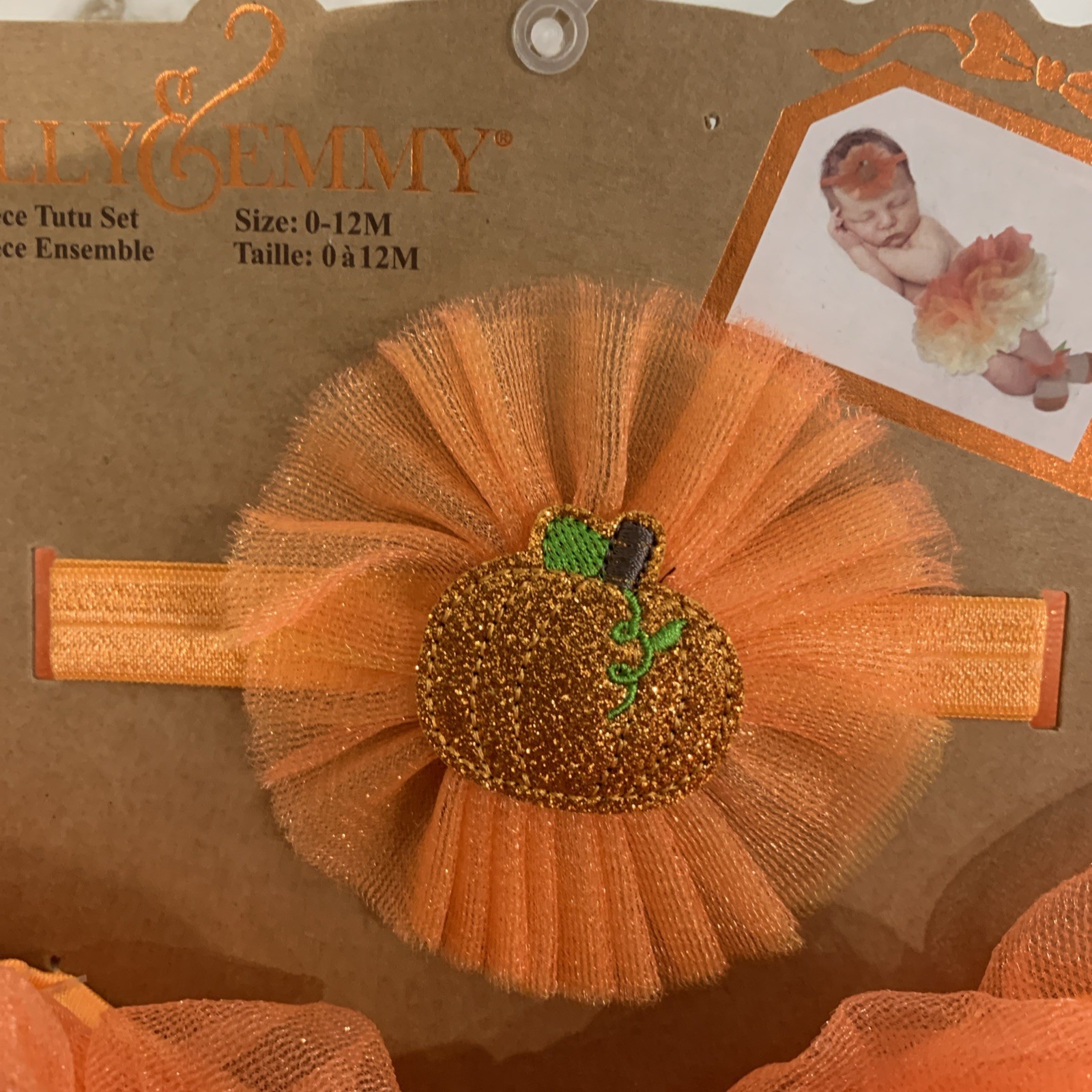ELLY&EMMY 3 PC TUTU SET Fall 0-12 M Headband, TUTU, Booties Photo OP Baby New