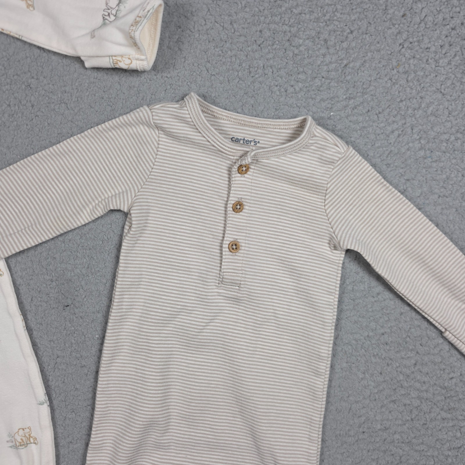 Carter’s Child of Mine Baby Unisex Sleeper Gown 2-Pack Size 3M Neutral Cotton